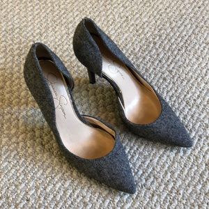 Jessica Simpson Gray Fabric Claudette Pumps